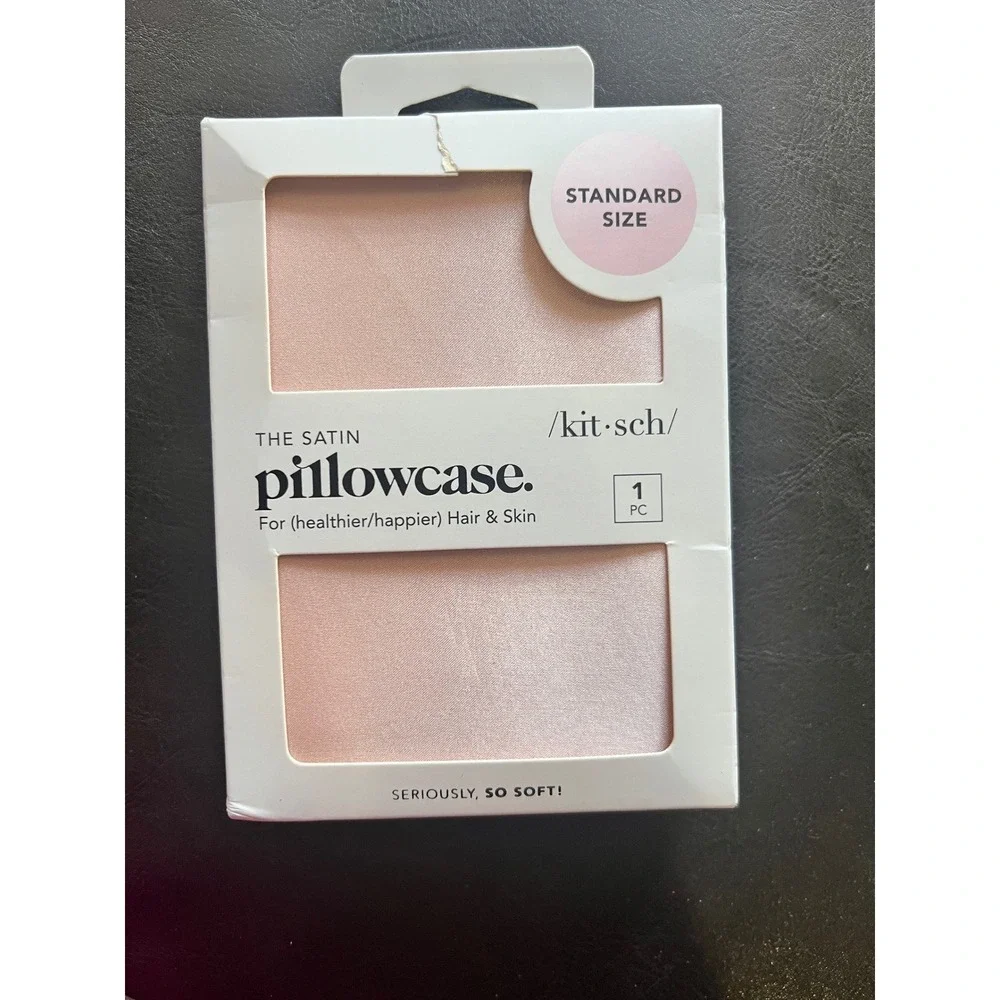 Kitsch The Satin Pillowcase‎ Standard Size Blush For Healthier Hair Skin Pnk